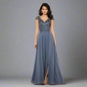 MGNY slate blue dress, size 8, NEW WITH TAGS!